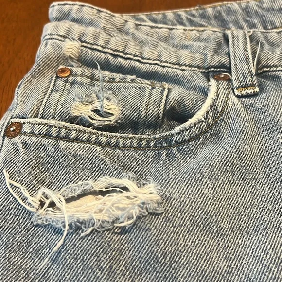 &Denim Loose Straight Distressed Jeans US 4 - Picture 9 of 15